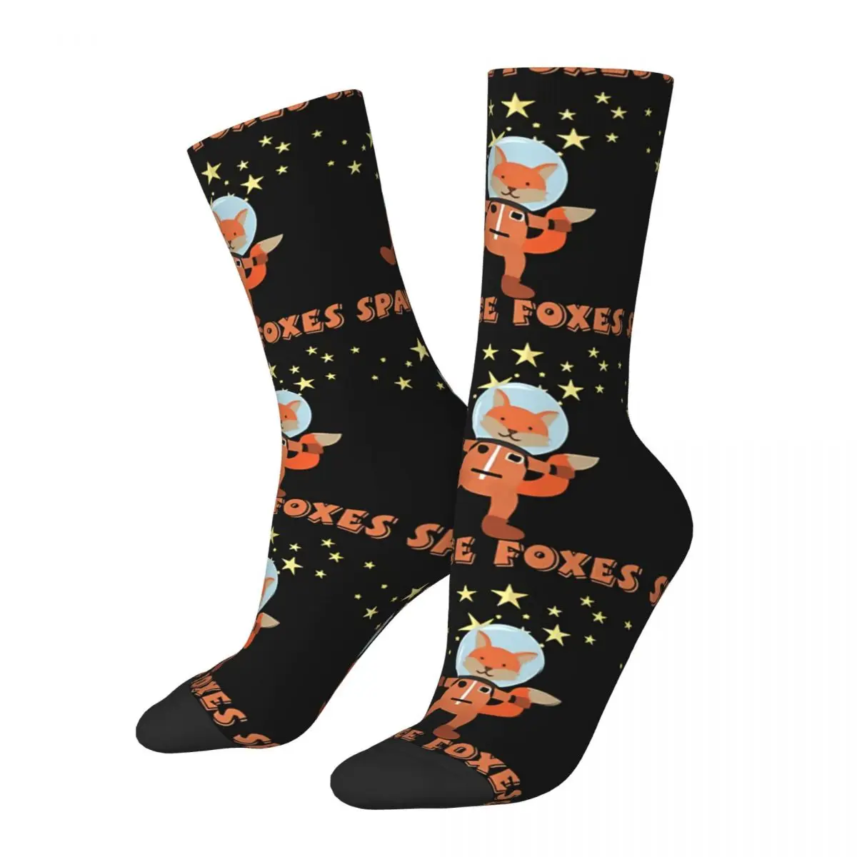 

Hip Hop Retro Space Fox Animal Cute Astronaut Crazy Men's Socks Alien Unisex Harajuku Pattern Printed Happy Crew Sock Boys Gift
