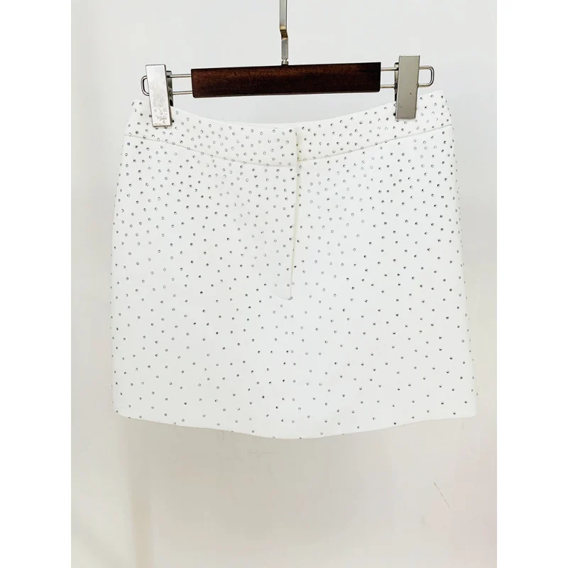 2023 Newest Designer Runway Women's Slim Fit Single Button Rhinestone Diamonds Beaded Blazer Jacket