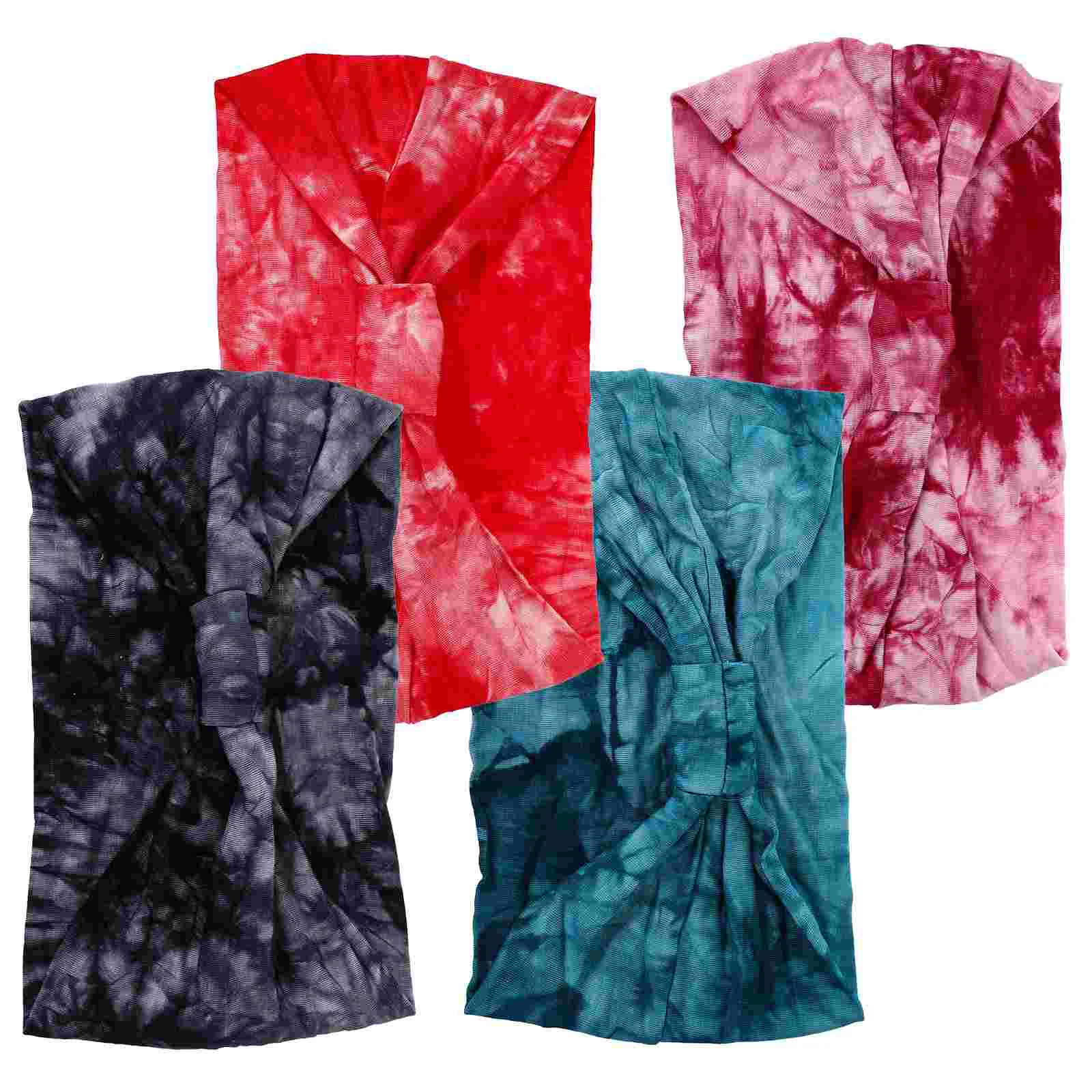

4pcs Bohemian Headbands Yoga Headbands Wide Hairbands Knotted Athletic Bandana Headbands