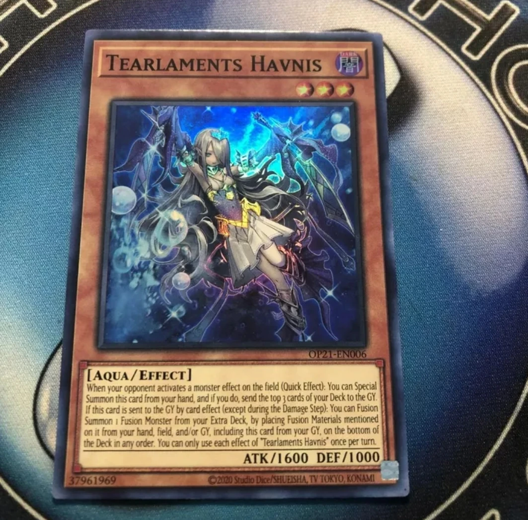 Суперредкая английская коллекция мятных Карт Yugioh KONAMI Duel Monsters OP21-EN006 Tearlaments Havnis