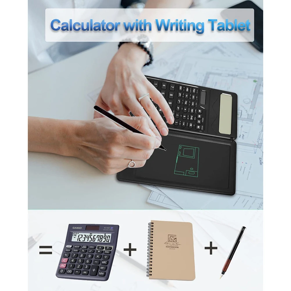 

Научные калькуляторы, 12-значный Настольный калькулятор с ЖК-дисплеем и блокнотом, солнечной батареей и двойным питанием