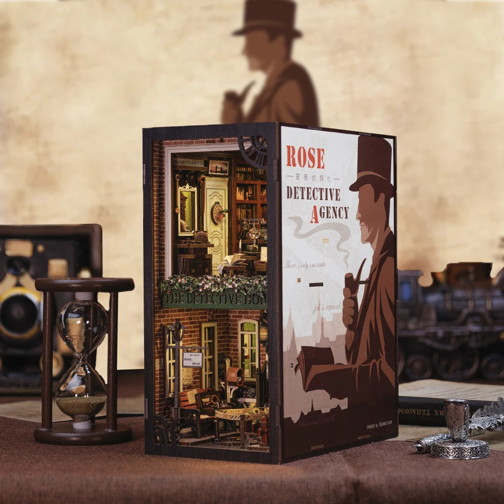 3D пазл Cutebee, деревянная книга, набор для кукольного домика, книжная полка, DIY Модель, строительные игрушки, миниатюрный дом с пылезащитной искусственной планкой