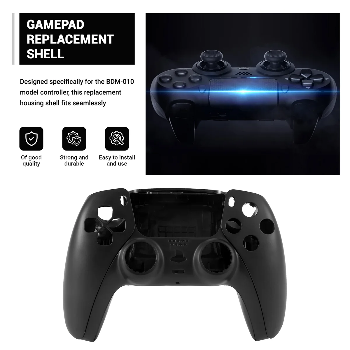 Фото Качественная запасная часть для PS5 BDM-010, корпус контроллера, чехол для игрового контроллера с кнопками, черный №5