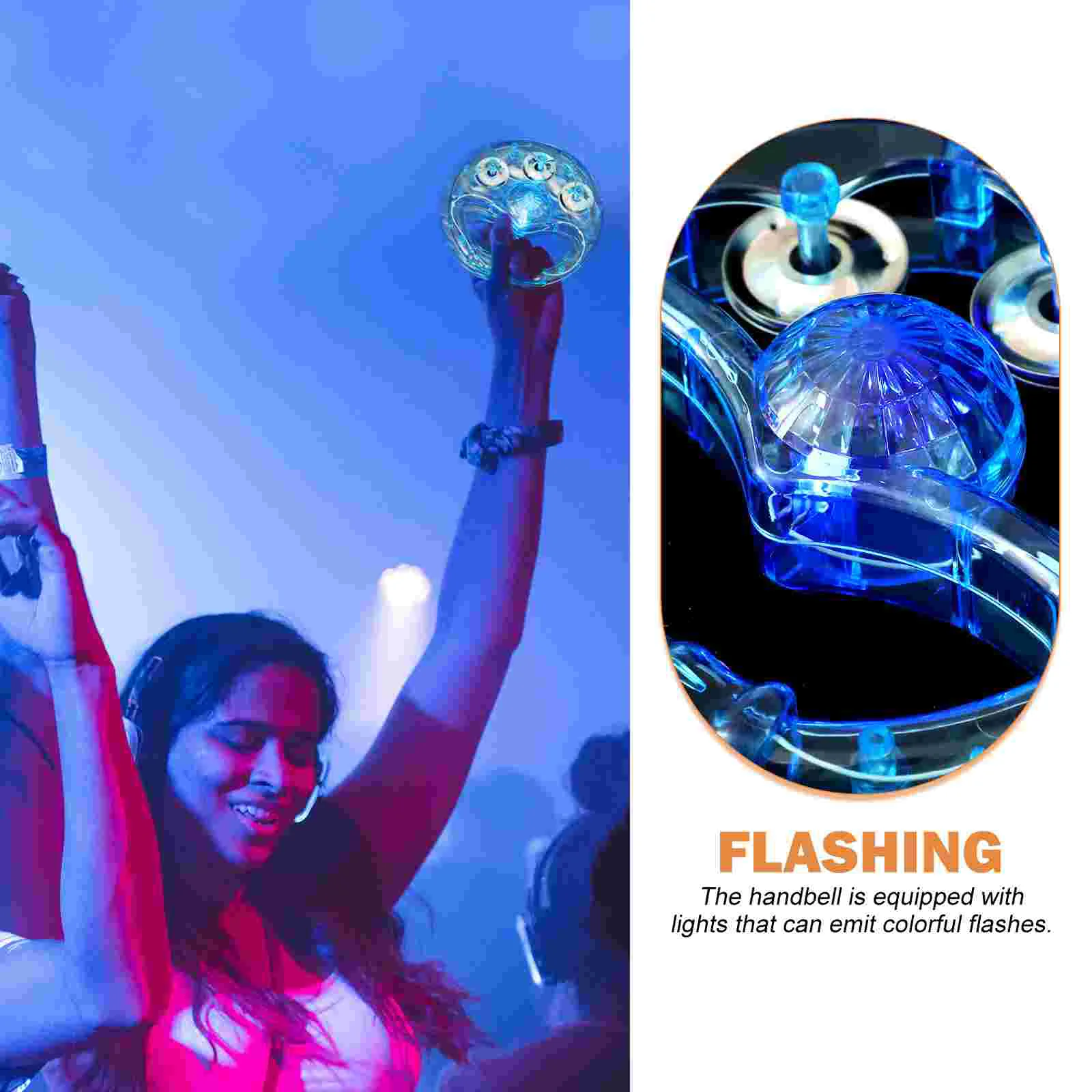 2 шт. вспышка-погремушка музыкальный инструмент ручной бубен светящиеся бубни