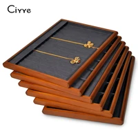 ciyye wooden grey for ring earrings bracelet pendant necklace beige jewelry tray jewelry display storage 35252 cm