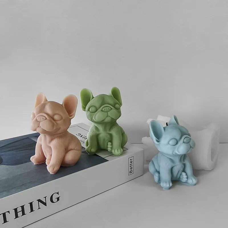 

DIY милая собака бульдог 3D фотоэлемент Арома свеча штукатурка мопса домашний декор ремесла поставки свечей