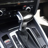 carbon fiber gear shift head knob cover sticker cap pieces black for audi a4 a5 a6 a7 q7 q5 2012 2016 auto parts