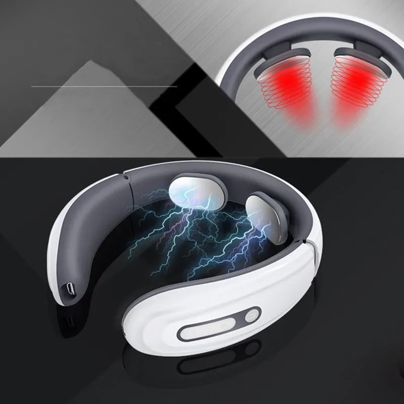 

Neck Massager Electric Shock Relaxation Relief Neck Shoulder Pain 6 Modes Control Low Frequency Adjustable Vertebra Health Care
