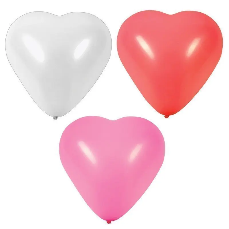 Шары воздушные в форме сердца ЗОЛОТАЯ СКАЗКА 12&quot (25 см) КОМПЛЕКТ 50 штук 3 цвета