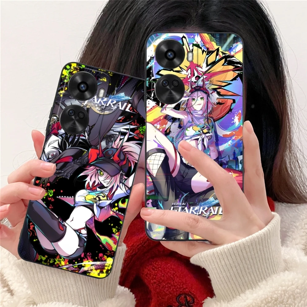 Чехол для мобильного телефона Honkai Star Rail Rappa Huawei Nova 12 11 10 9 8 7 Pro SE 5G черный мягкий