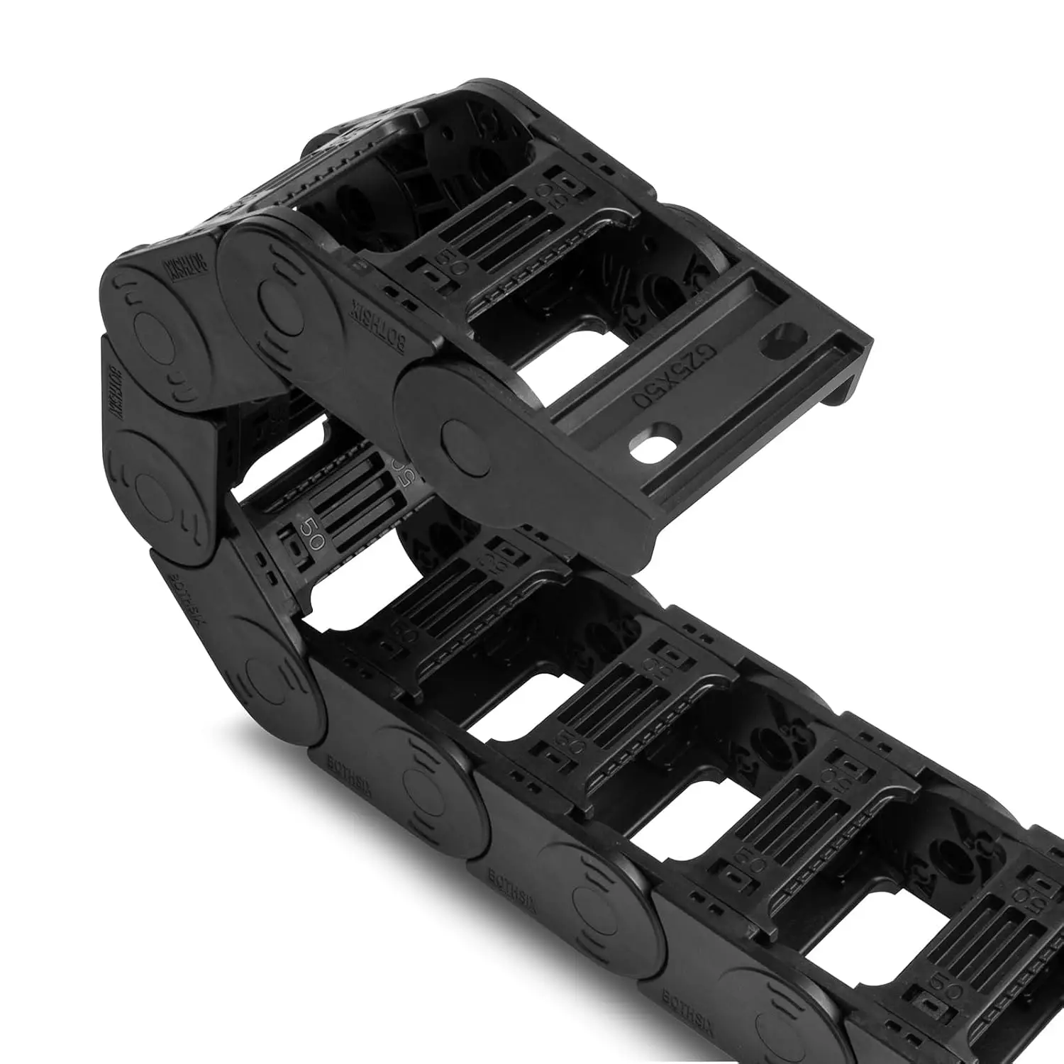 Фото Комплект кабельных цепей BulkMan3D QS25x50 R40: Неразъемляемый пластиковый кабельный канал для кабельной цепи, цепь для управления проводами для станков с ЧПУ Ultimate Bee №4
