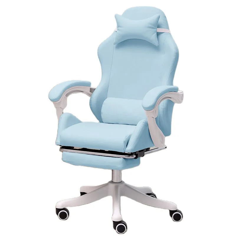

WCG pink cute girl game chair pure blue home office computer chair lift rotating game chair anchor live game chair recliner
