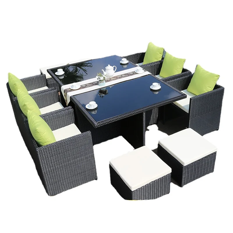 

Yy Outdoor Desk-Chair Combination Rattan Leisure Sofa Rattan Chair Set Outdoor Courtyard