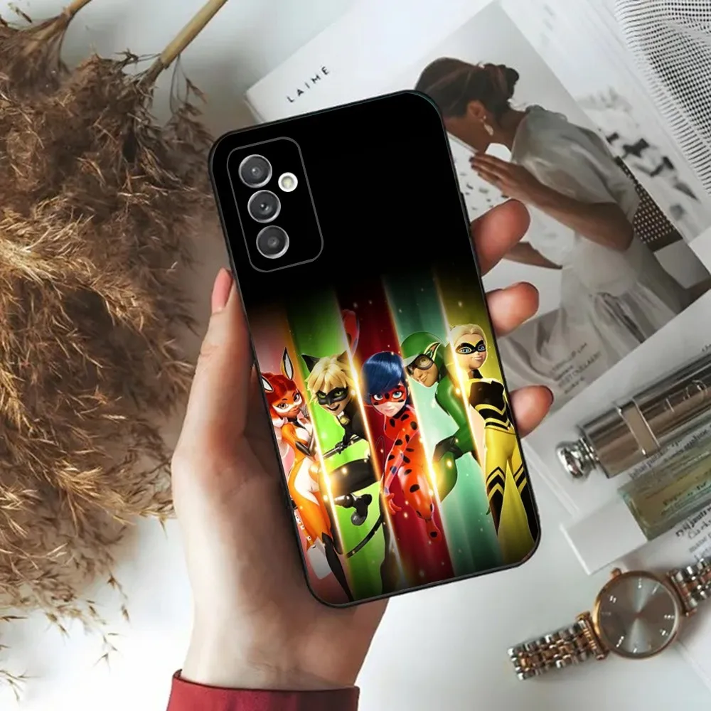 Чехол для телефона Cat Noir Samsung Galaxy A20 A21s A22 A31 A32 A52 A53 A72 73 A80 A91 L-LadybugES-S мягкий черный