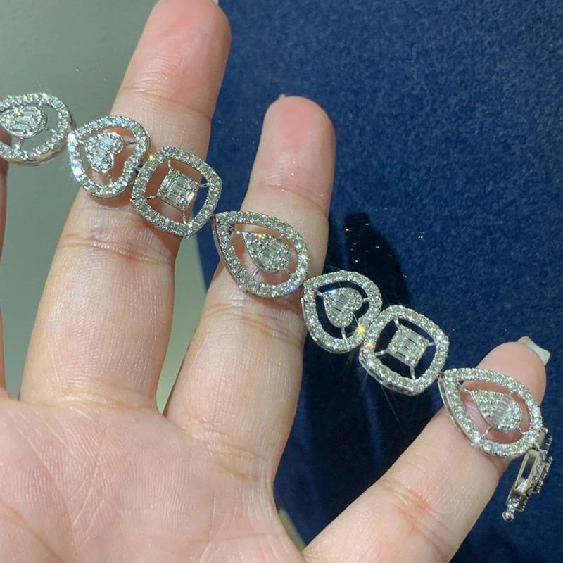 Aazuo LuxuryJewelry из настоящего белого золота 18 карат настоящий бриллиант 4 карата
