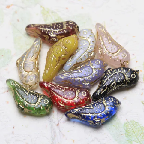 Стеклянные бусины Robin Bird 20*8 мм