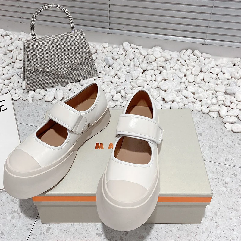 

Genuine Leather Women Shoes 2022 Spring Autumn Solid Round Toe Platform Ladies Shoes Female Casual Simple Fashion Outdoor Shoe