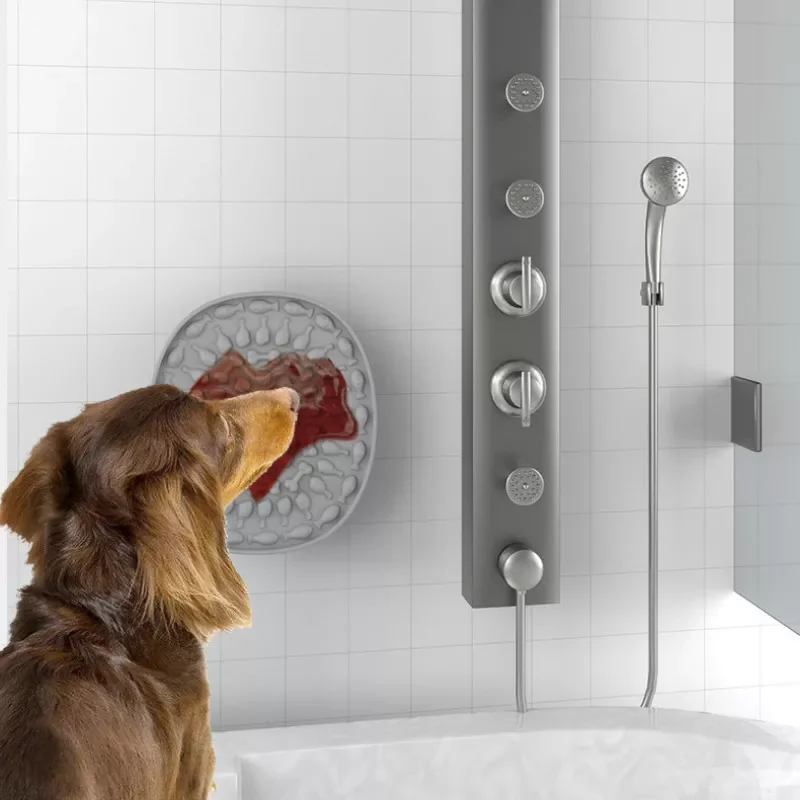 

Silicone Dog Lick Mat for Dogs Pet Slow Food Plate Dog Bathing Distraction Silicone Dog Sucker Food Training Pet Feeder Supplies