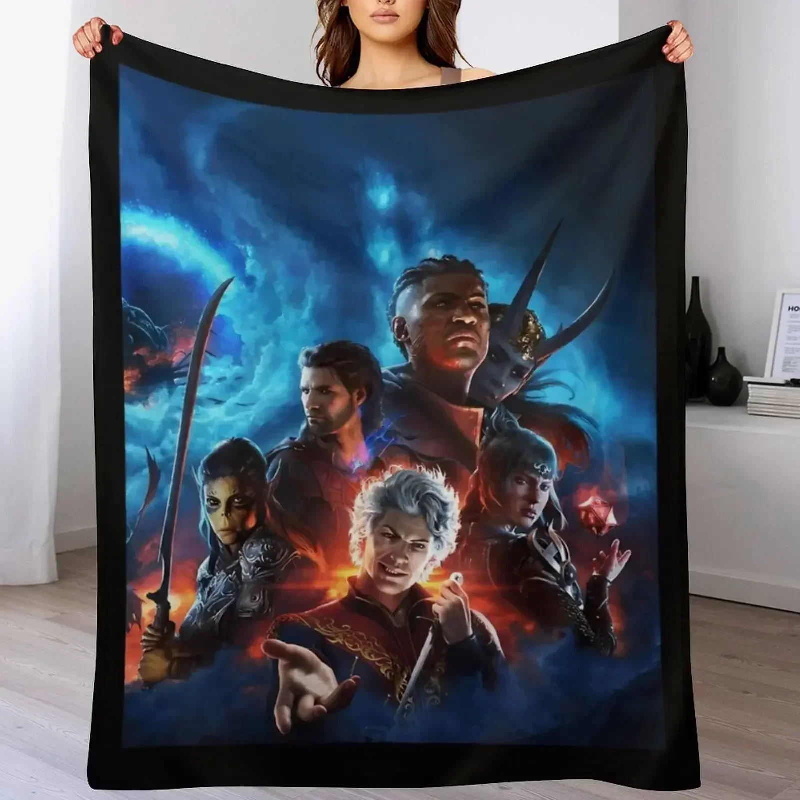 Одеяло Balders Gate с 3 персонажами летнее постельное белье туристические одеяла