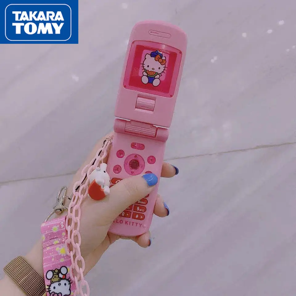 

Милый мультяшный кулон TAKARA TOMY в стиле Hello Kitty, Игрушка-подвеска, вращающаяся музыка