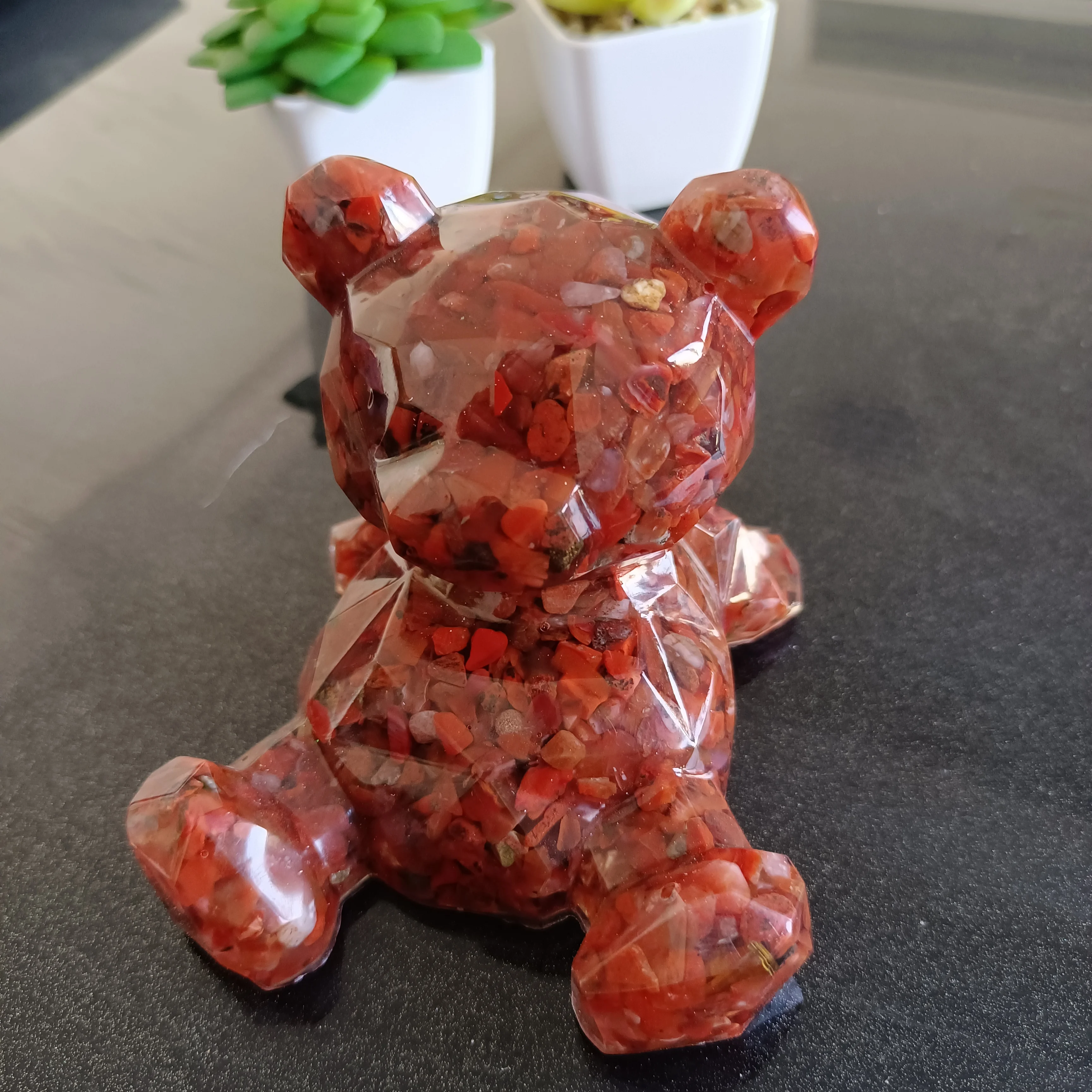

NATURAL GRAVEL CRYSTAL HANDMADE RESIN BEAR GIFT