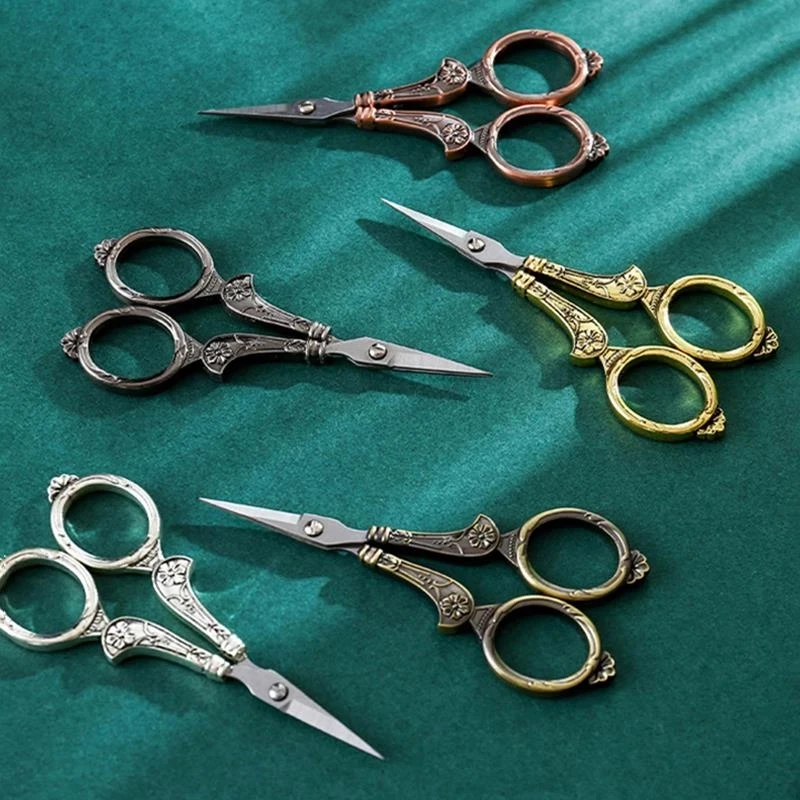 

1Pc Stainless Steel Vintage Scissors Sewing Fabric Embroidery Needlework Cutting Retro Cross-stitch Tailor Scissor Thread Tools