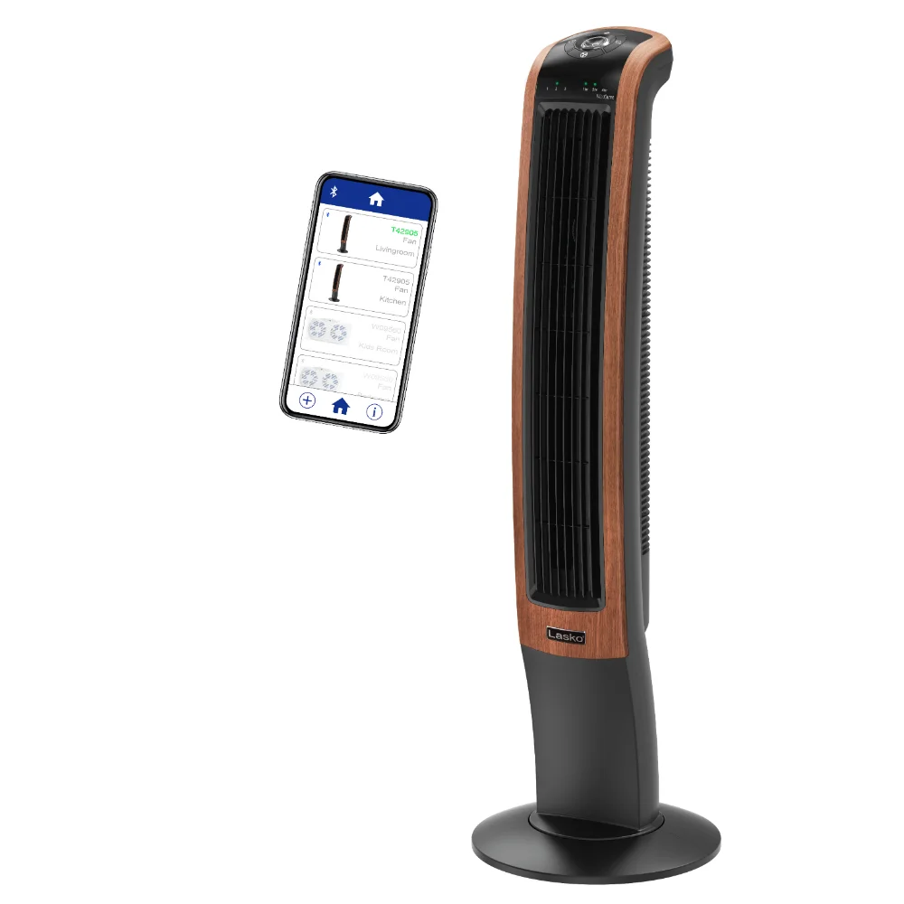 

Lasko 42" Wind Curve 3-Speed Oscillating Tower Fan with Bluetooth Technology, T42905 Portable Ac Air Conditioner Air Cooler