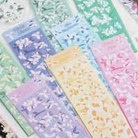 cute flower hand account stickers laser glitter waterproof diy hand account decorative stickers stationery stickers