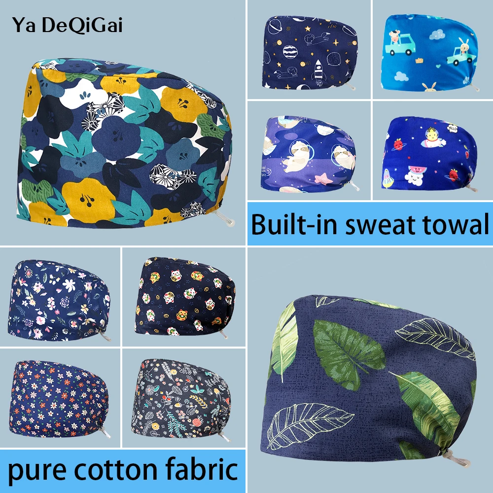 

High Quality Printing Veterinary Surgical Caps Medical Scrub Caps Dental Hospital Doctor Nurse Working Medical Hat Dentist Hat