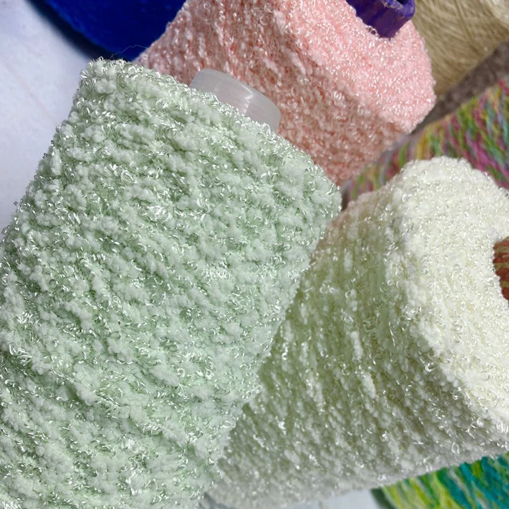 

500 г, специальная пряжа из пузырьковой шерсти для акрила, смешанная пряжа россыпью, ручная вязка крючком нитки, DIY, вязаный свитер, пальто, шал...