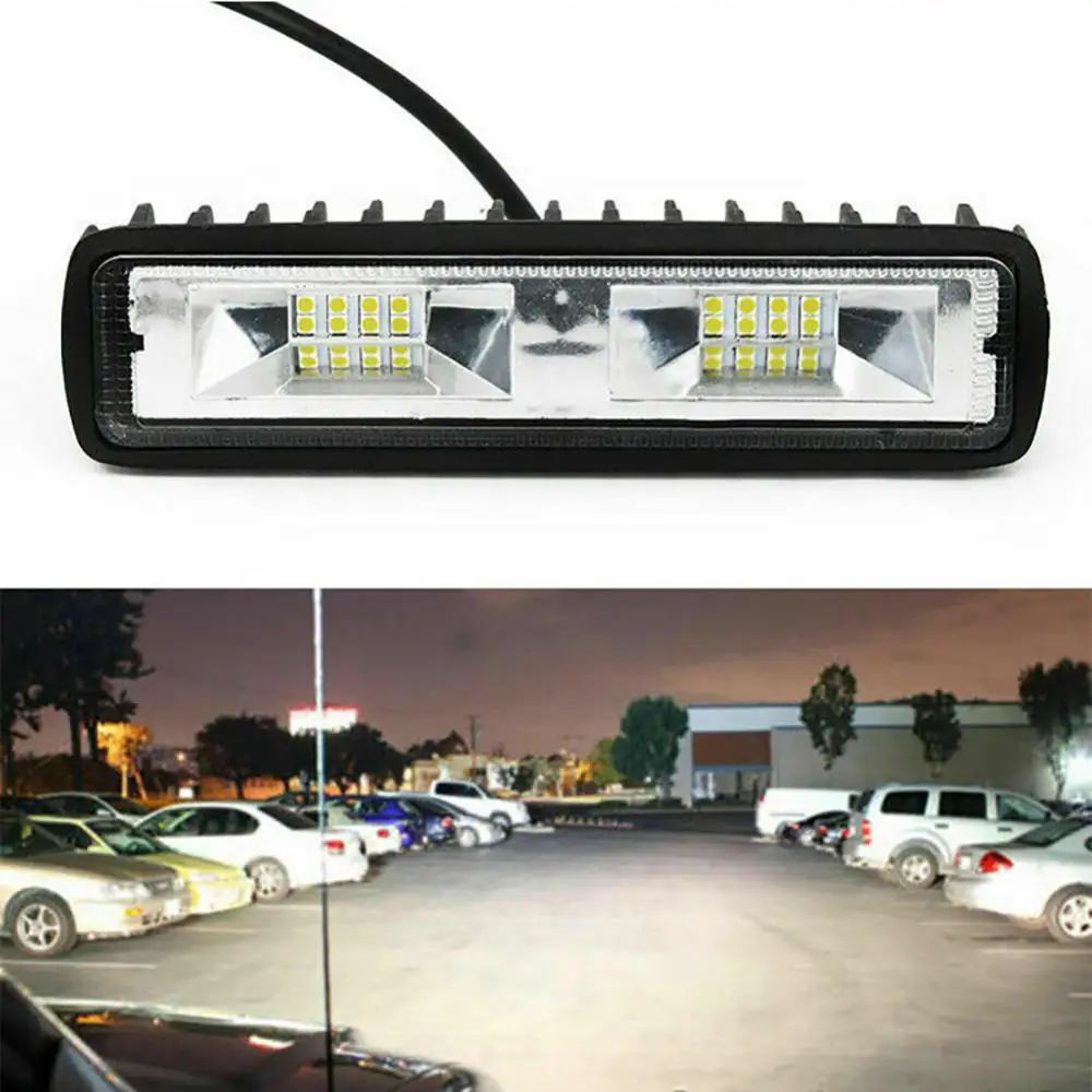 

Led Bar Work Light 16 Led 48w Car Work Light Weatherproof 16led Flood Spotlights Car Accessories For Offroad Truck Tractor Boat