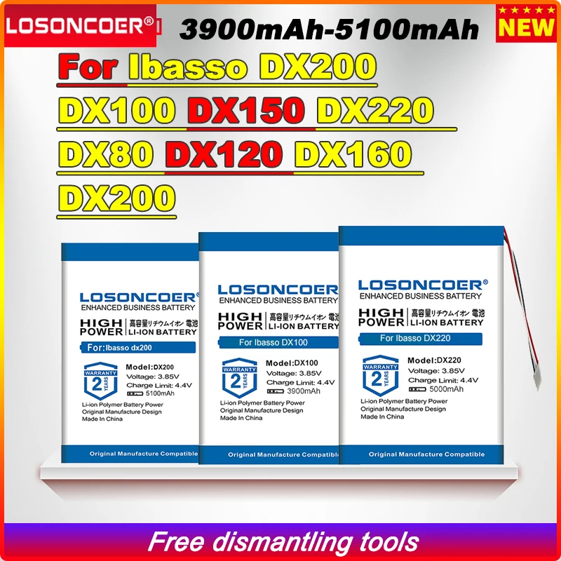 LOSONCOER 5100 мАч Новый аккумулятор для Ibasso DX200 батареи для проигрывателя DX100 DX150 DX220 DX80 DX120 DX200 DX160 DAP