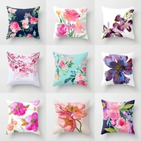watercolor throw pillow case rose flower vintage mediterrranean cushion covers for home sofa chair decorative pillowcases