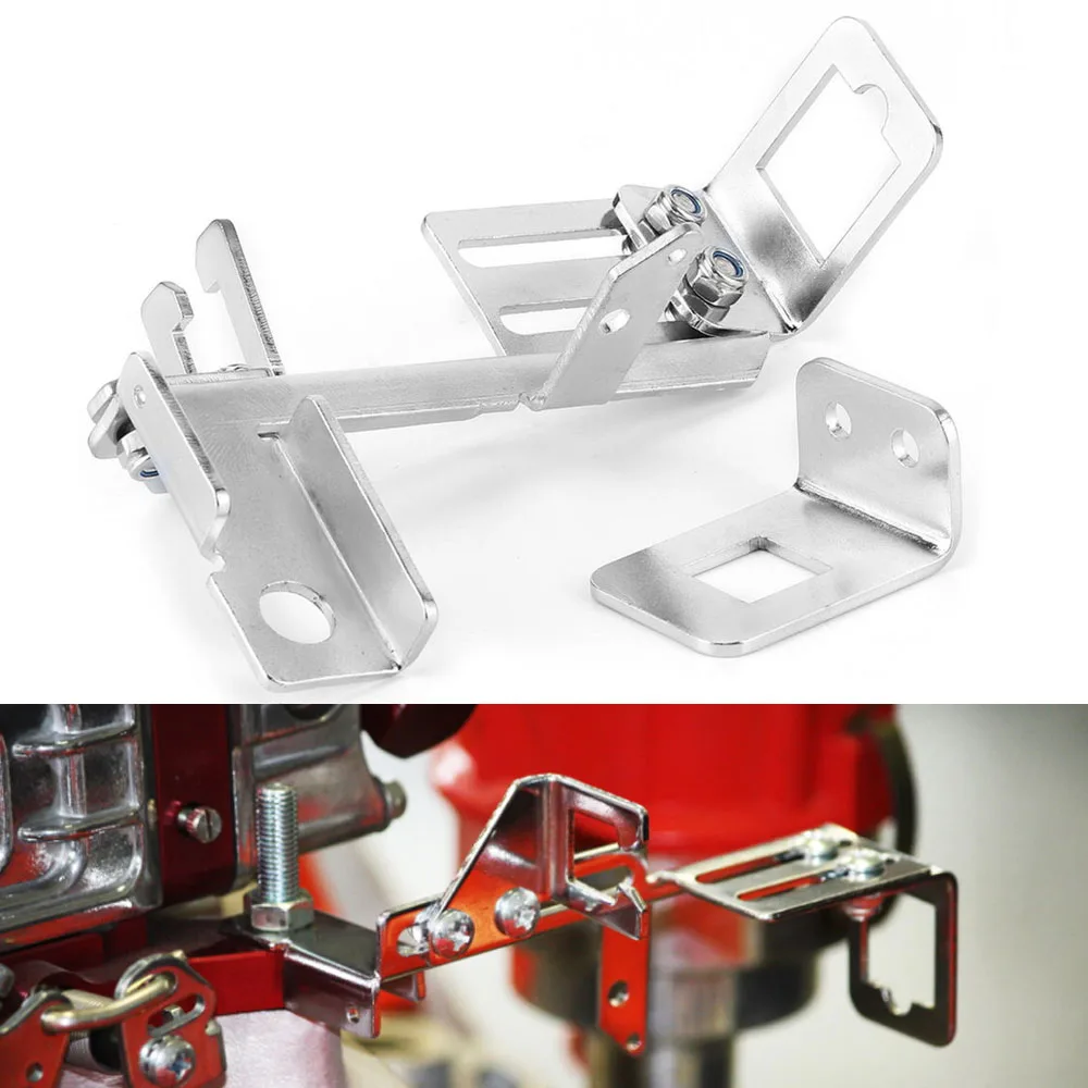 

Высококачественные автомобильные аксессуары, Серебристый Стальной GM кронштейн дроссельной заслонки, подходящий для Chevy SBC BBC Holley