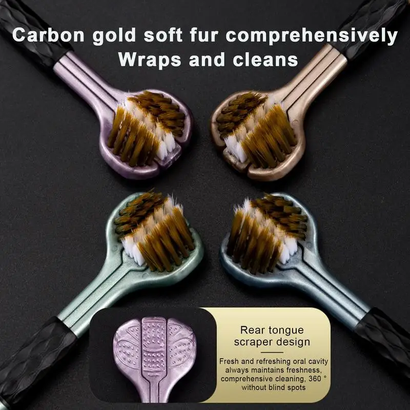 Трехсторонняя зубная щетка для взрослых с мягкой щетиной эргономичной ручкой