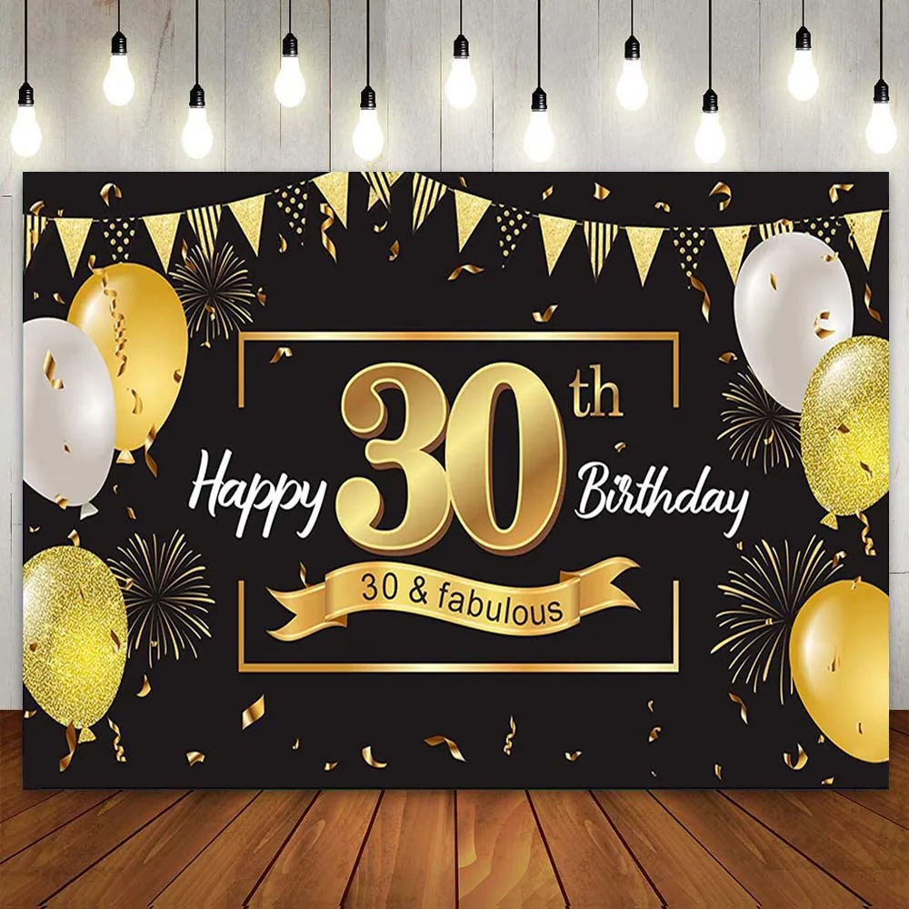 

Фон для фотосъемки с изображением праздвечерние стены баннера черного золота для женщин и мужчин Сказочный фон с изображением воздушного ш...