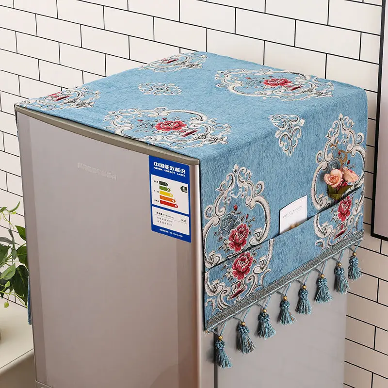 Refrigerator Dust Cover Cloth Dust Cover Towel Microwave Oven Cover Double Door Single Door Protective Cover