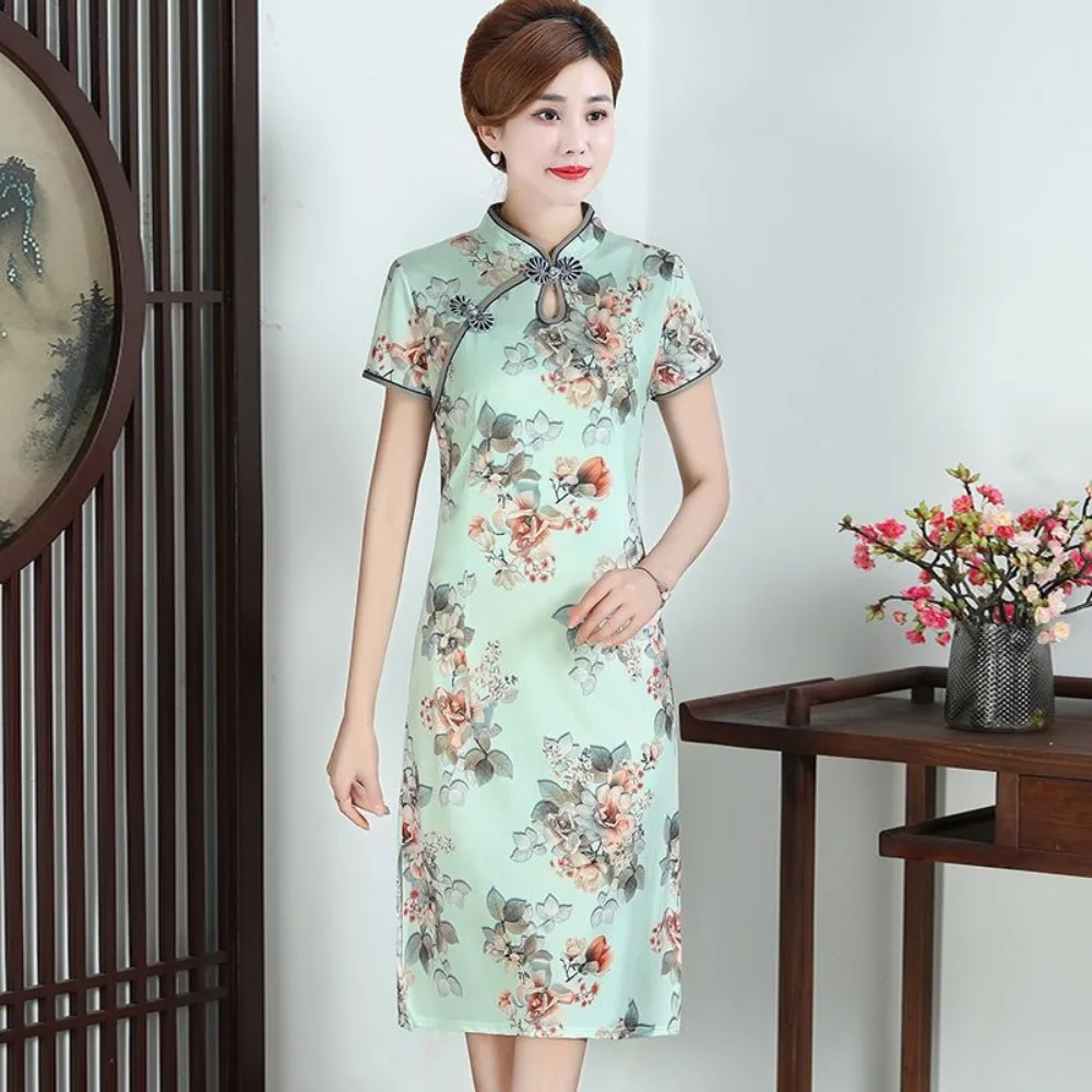 Женское винтажное платье в этническом стиле элегантное китайском