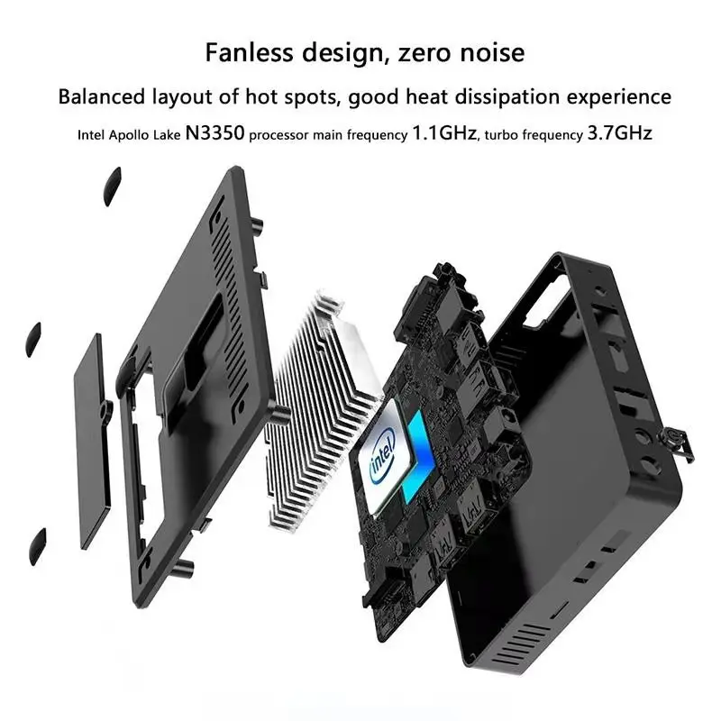 Недорогой портативный мини-ПК с Windows 10 Intel ОЗУ 6 ГБ ПЗУ 64 128 256 Гб SSD Wi-Fi Bluetooth 4 2 VGA Hdmi USB