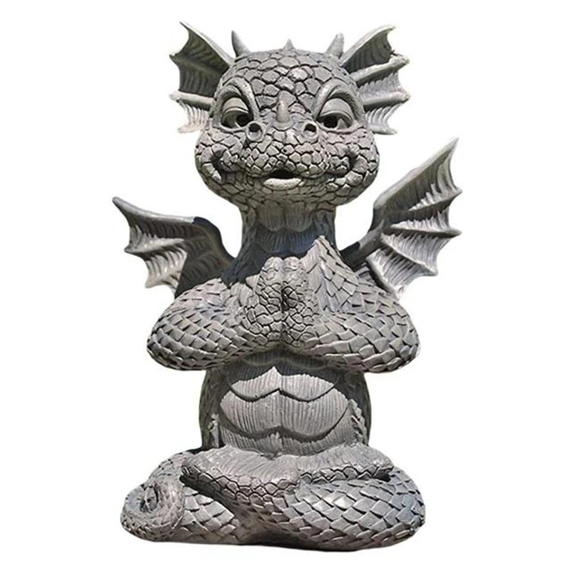 

Garden Dragon Meditated Statue Collecting 18Cm Resin Ornament Outdoor Yard Decoration