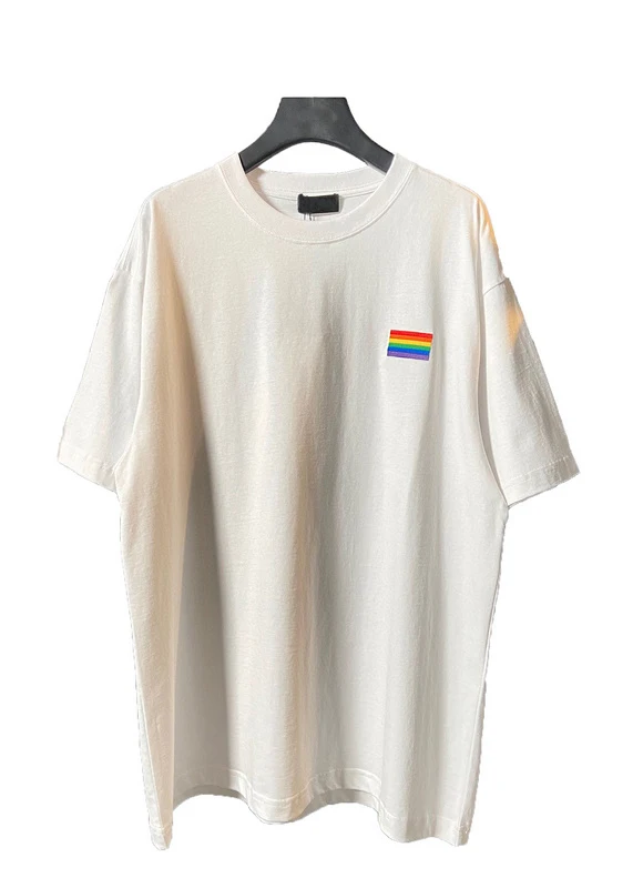 

2021 Luxury Rainbow Printed LGBTQ Women Men Short Sleeve T shirts tees Hiphop Oversized Men Casual Cotton T shirt