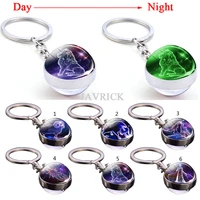 12 constellation luminous keychain glass ball pendant constellation keychain glow in the dark key chain birthday gift