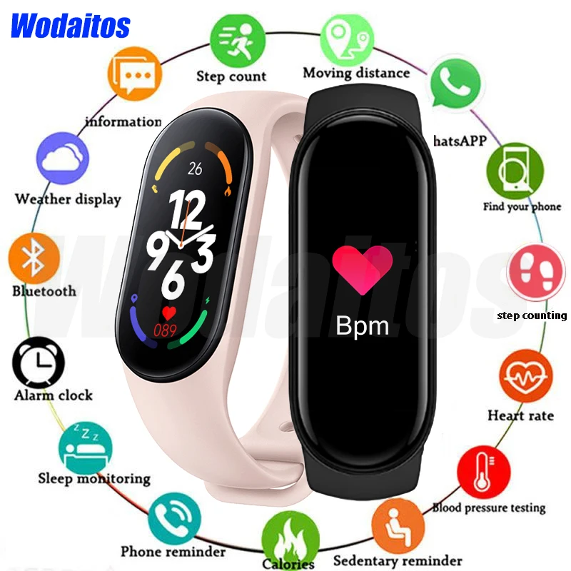

M7 Smart Watch Blood Oxygen Detection Male Female Blood Pressure Heart Rate IP67 Waterproof Monitor Smart Wrist Strap Tracker