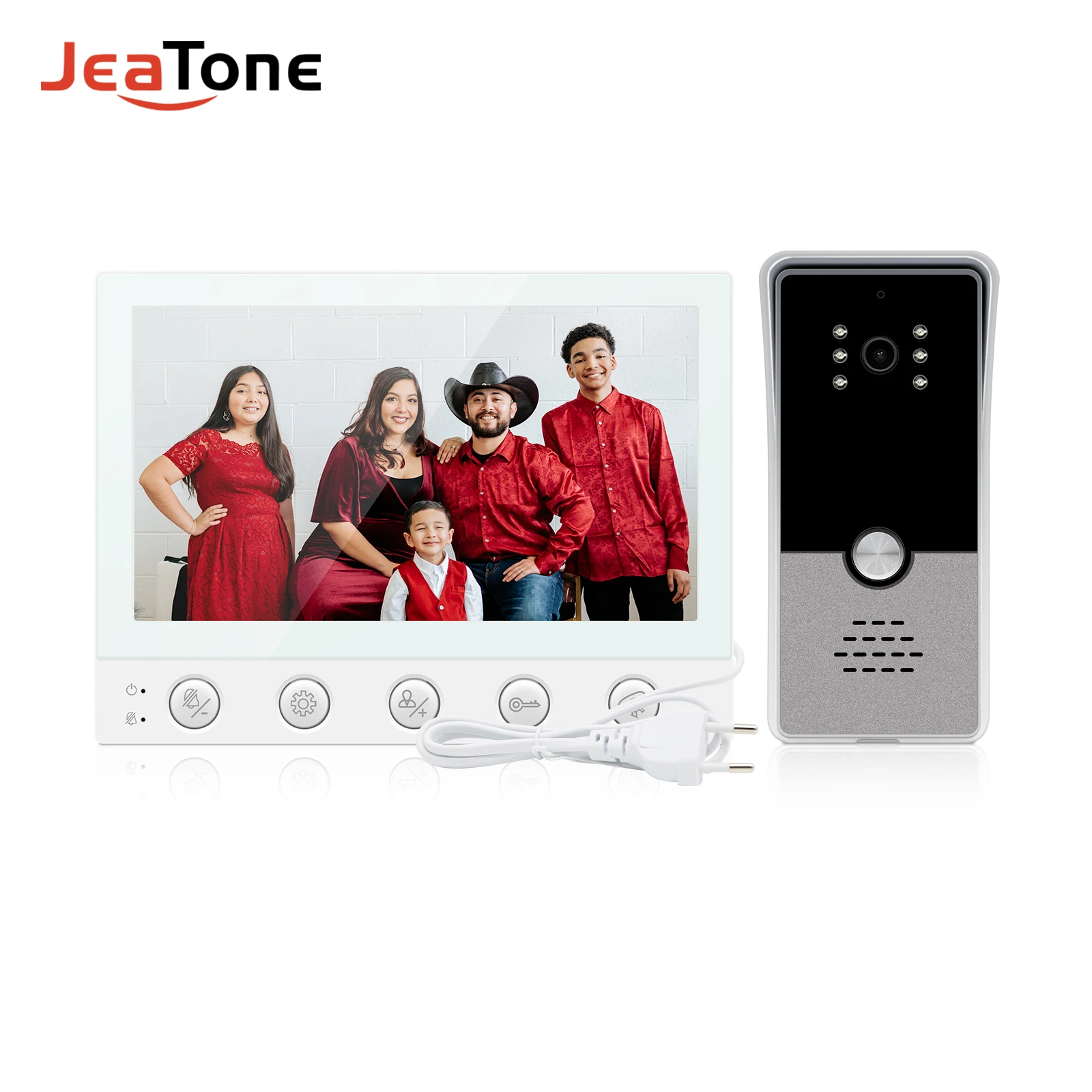 

Jeatone Home Light Video Intercom 7 Inch Screen Doorbell with CVBS 1200TVL Camera Entity keys,Dual Way Talk and Night Vision