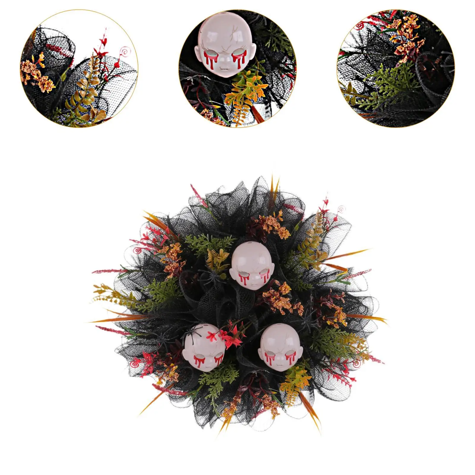 Венок призраков на Хэллоуин настенное украшение 17 72 дюйма для праздника в саду