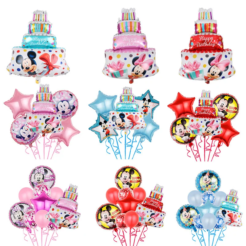 

Minnie mouse foil balloons mickey 1st birthday party decorations cake helium balloons baby shower Party Globos Kid's Toy Gifts
