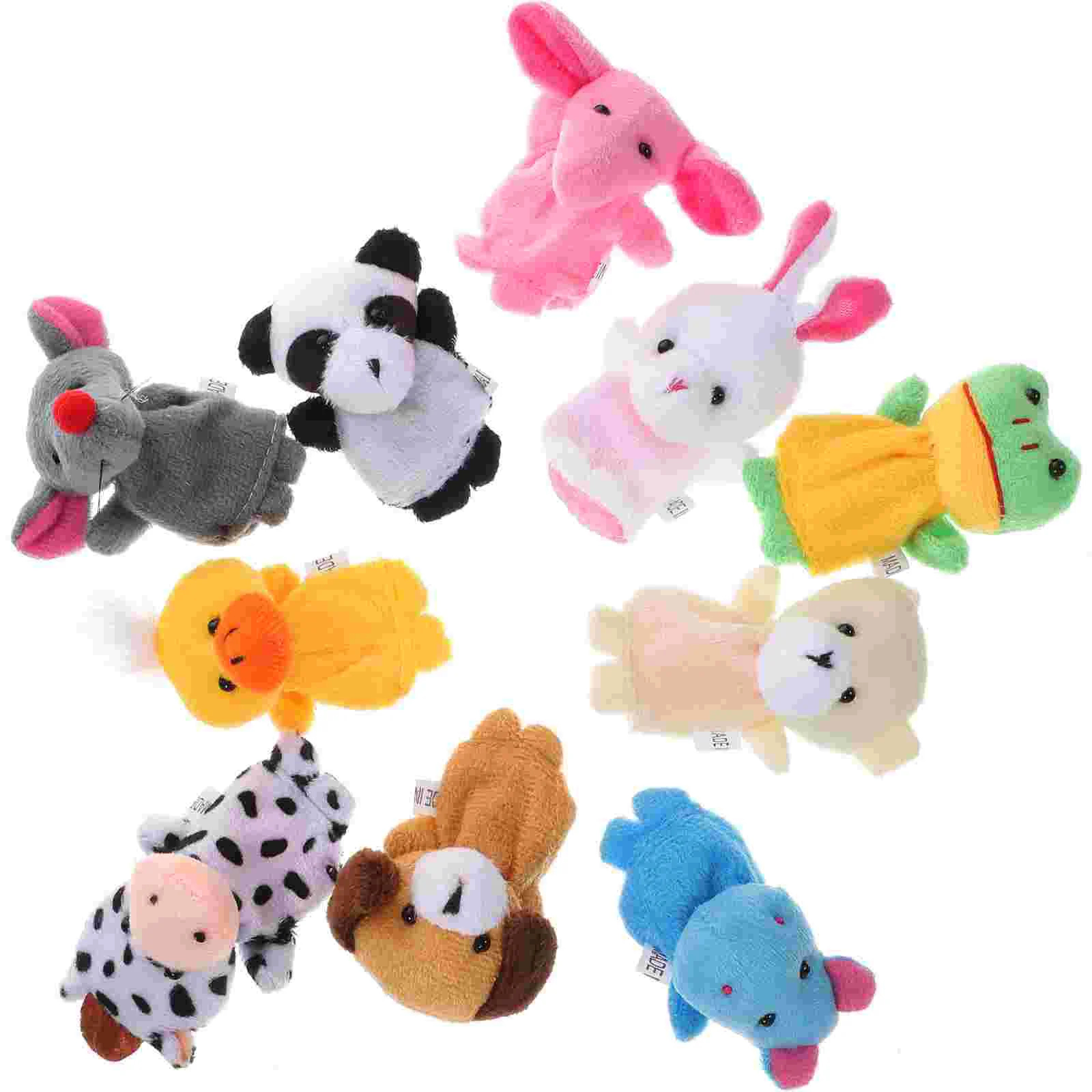 

10pcs Finger Puppet Set Cartoon Finger Puppets Plush Dolls Story Time Hand Puppets Toys for Theme Party Favor