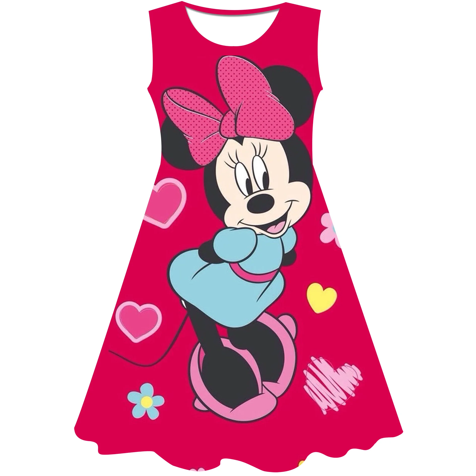 

Girls Sleeveless Disney Mickey Mouse Fashion Casual Summer Princess Dress 2023 Pretty Girl Holiday party Sweet Cute Dress