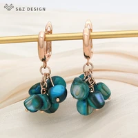 sz design new fashion rose gold irregular color shell drop earrings for women wedding elegant jewelry gift trendy eardrop