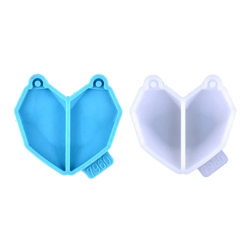 

Geometric Cutting Heart Resin Mold Love-Shape Silicone Epoxy Mold for Necklace Pendant Half-Heart Jewelry Making DIY Art